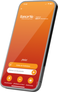 Celular con app bancamovil abierta