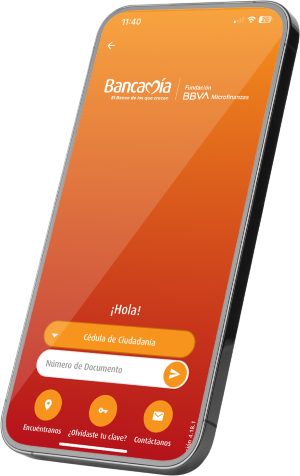 Celular con app bancamovil abierta