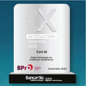 Premio 2022 Asistente virtual de Bancamia