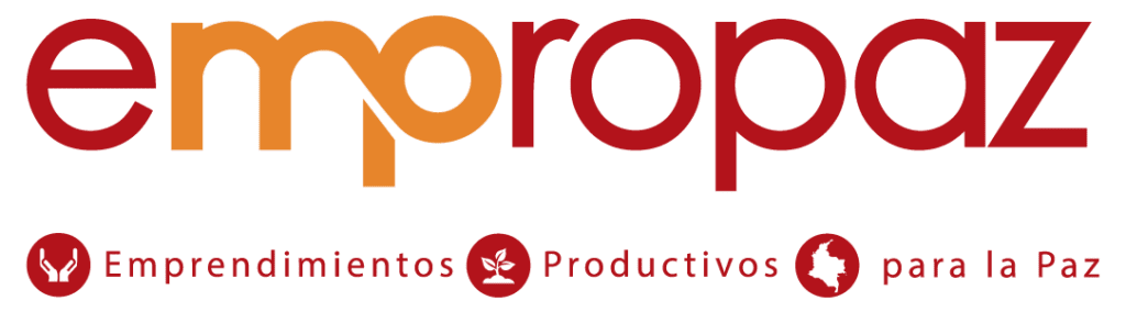 Logo empropaz, emprendimientos productivos para la paz. Rojo y naranja