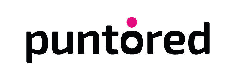 Logo Punto red en letras negras con punto violeta